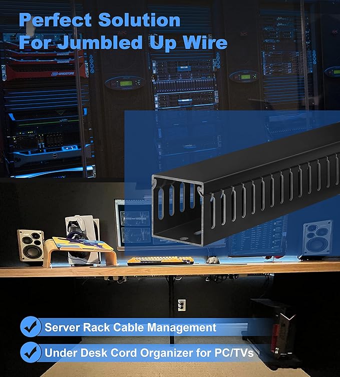 ZhiYo Cable Raceway 78in, Server Rack Cable Management Under Desk Cord Organizer - Image 4