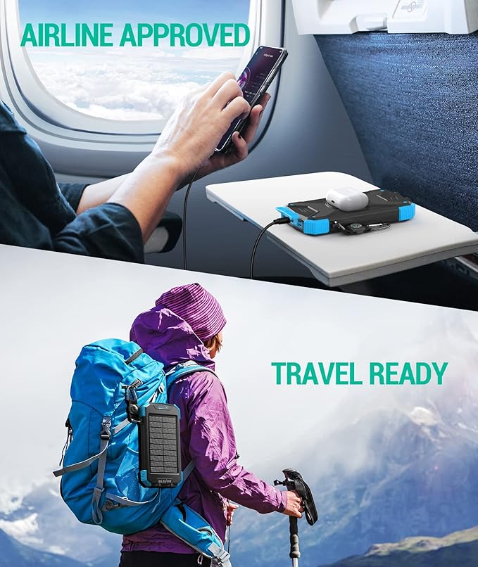 BLAVOR Solar Charger Power Bank 10, Portable Wireless Charger, 20W Fast - Image 8