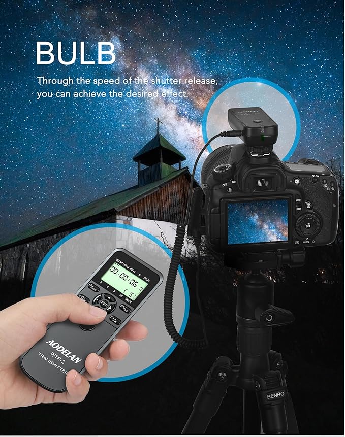 AODELAN Wireless Intervalometer Timer Remote Control, Long Exposure Shutter - Image 2