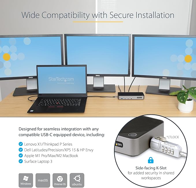 StarTech.com USB-C Triple Monitor Docking Station - Image 5