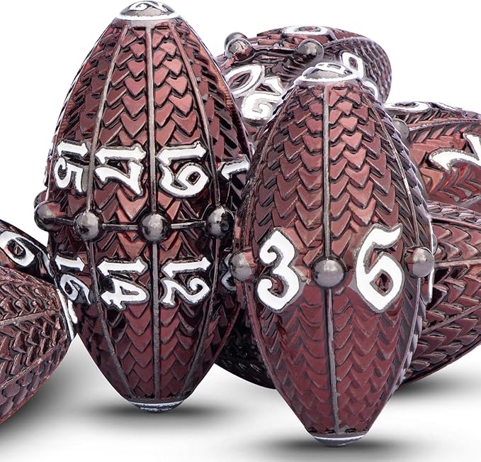 ARUOHHA DND Metal Dice Black Red Dragon Egg Dice by ARUOHHA