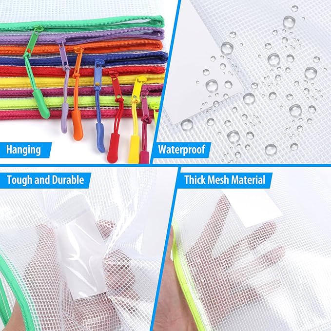 18 Pack A4 Mesh zipper pouch bags, Zipper Bags - Image 3