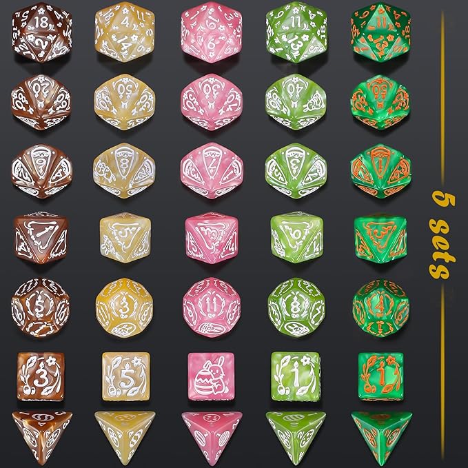 CiaraQ Polyhedral Dice Set, 5 Colors - Image 3