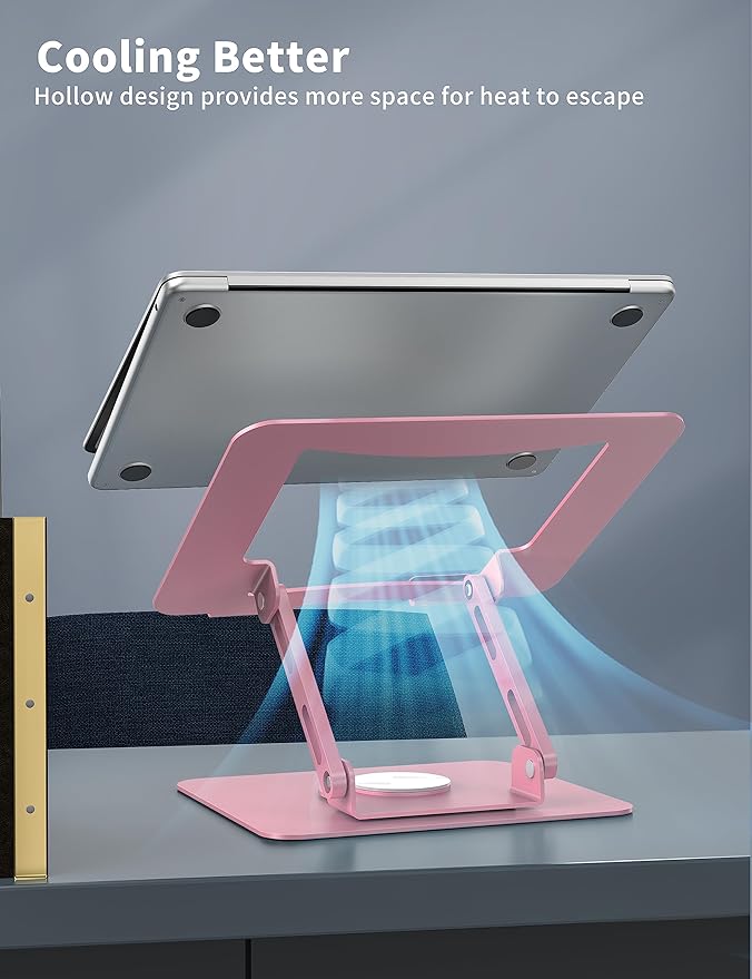 SOUNDANCE Laptop Stand with 360° Rotating Base, Ergonomic Computer Riser - Image 7