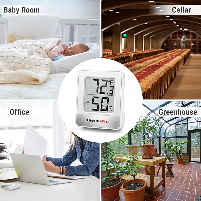 ThermoPro TP49 4 Pieces Digital Hygrometer Indoor Thermometer Humidity Meter - Image 6