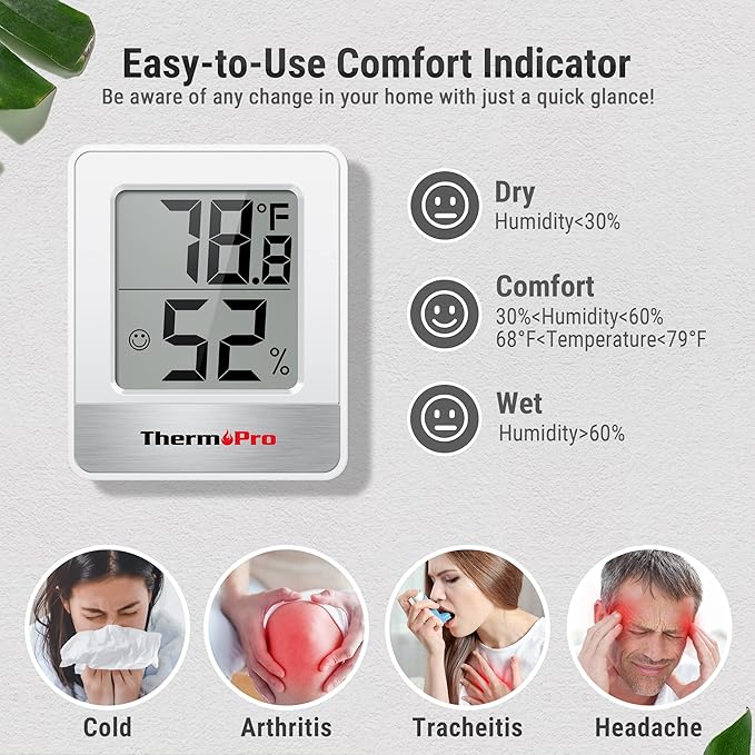 ThermoPro TP49 3 Pieces Digital Hygrometer Indoor Thermometer Humidity Meter - Image 3