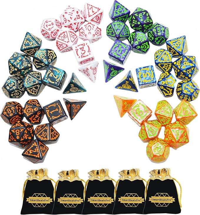 SmartDealsPro Double-Colors Polyhedral Dice Sets by SmartDealsPro