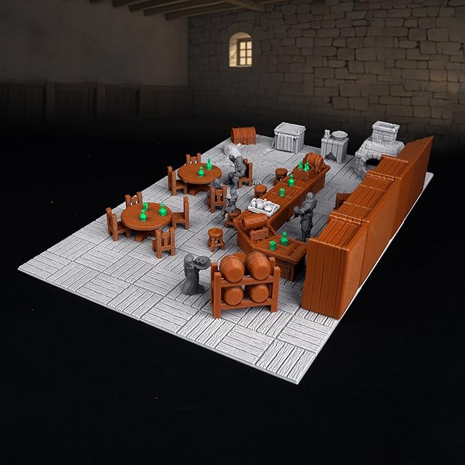 74 Pcs Tavern Bar Furniture RPG Terrain Set – Detailed DND Accessories - Image 9