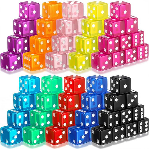 100 Piece 19 mm Casino Style Craps Dice Sets Acrylic and Translucent D6 Dice by Seenelling