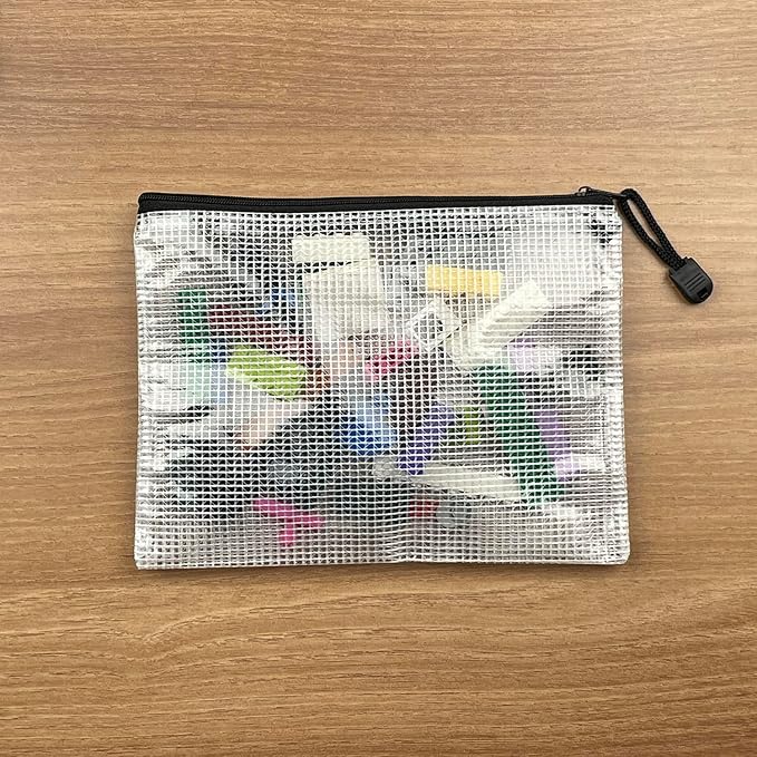 Oaimyy-24PCS-8 x 10" inches-Mesh Zipper Pouch, Plastic Zip File Folders Puzzle - Image 9