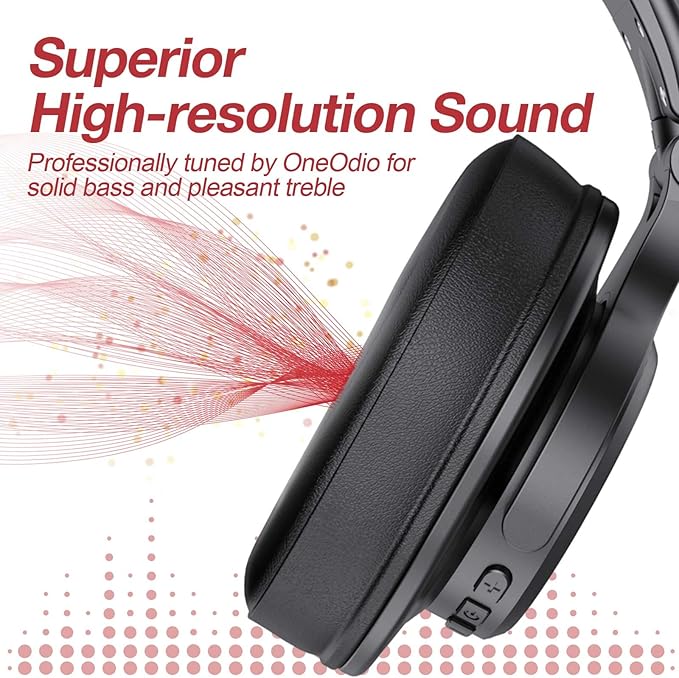 OneOdio A70 Bluetooth Over Ear Headphones, Wireless Headphones w/ 72H Playtime - Image 10