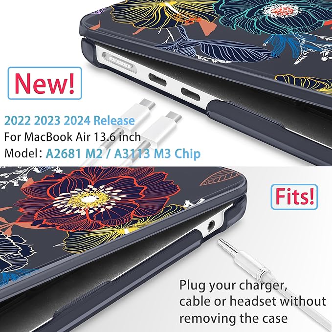 Mektron for 2025 M4 MacBook Air 13.6 Inch A3240 Case Fits 2023 A2681 M2 2024 - Image 2