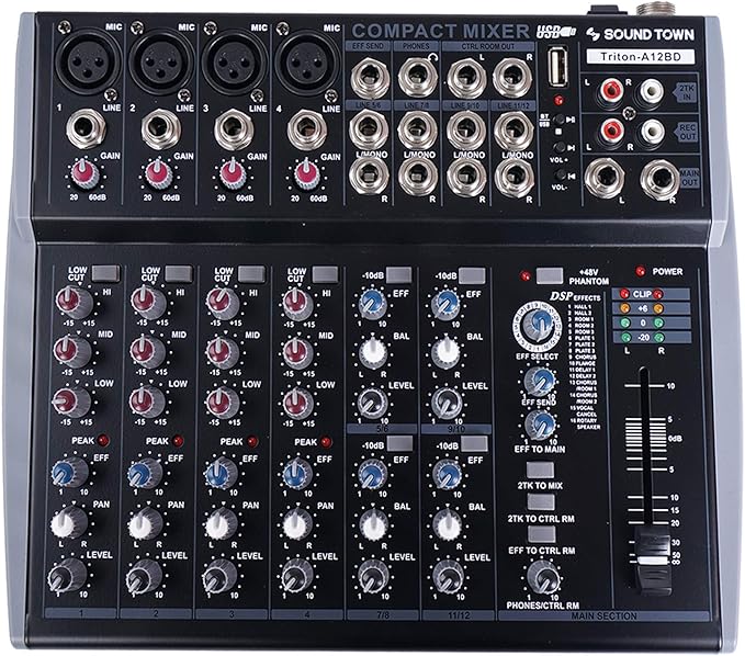 Sound Town Professional 12-Channel Audio Mixer by SOUNDTOWN