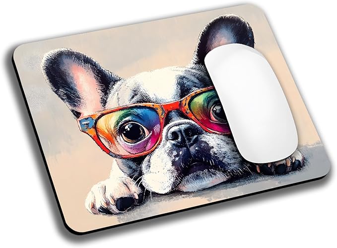 Funny Bulldog Dog Mouse Pads for Desk, Portable Wireless Computer Mouse pad by EASTSMOOTH