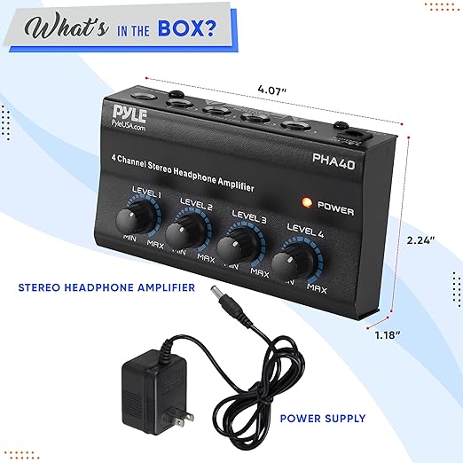 Pyle 4-Channel Portable Stereo Headphone Amplifier - Image 7