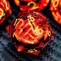 ARUOHHA DND Resin Dice Gazes Eye Dice Liquid Core Flaming RPG Sharp Edged Dice by ARUOHHA