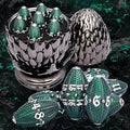 ARUOHHA DND Metal Dice Black Green Dragon Egg Dice by ARUOHHA