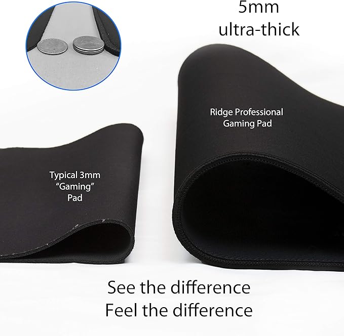 Gaming Mouse Pad Extended 36 inch | 36x12x0.20 Extra Thick | Black | Stitched - Image 3