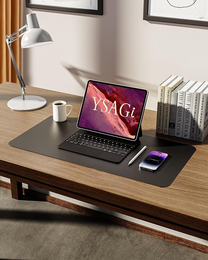 YSAGi Leather Office Desk Pad Protector, Large Mouse Pad, PU Leather, Laptop - Image 5