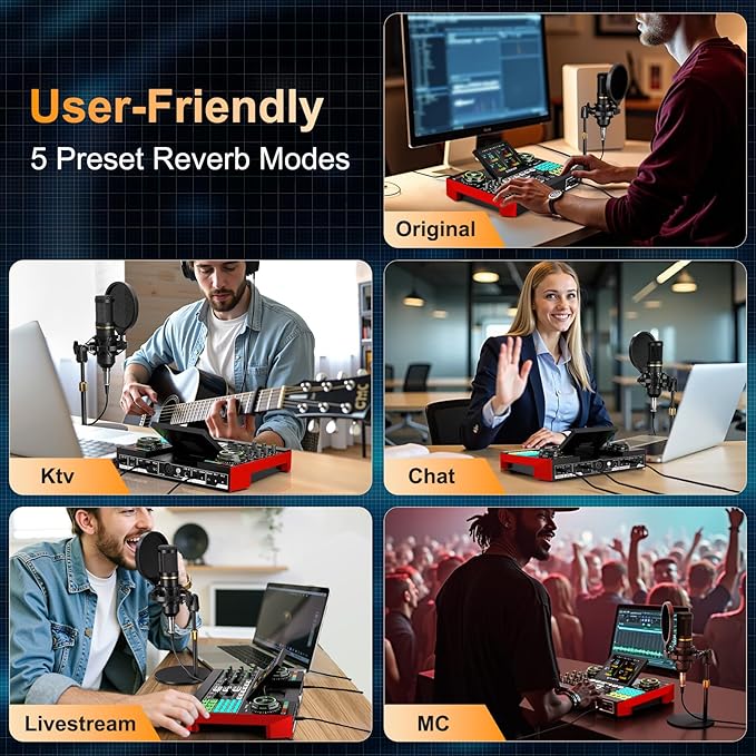 Audio Mixer, Sound Board for Pc/Phone Live Streaming Singing Gaming, Sound - Image 3