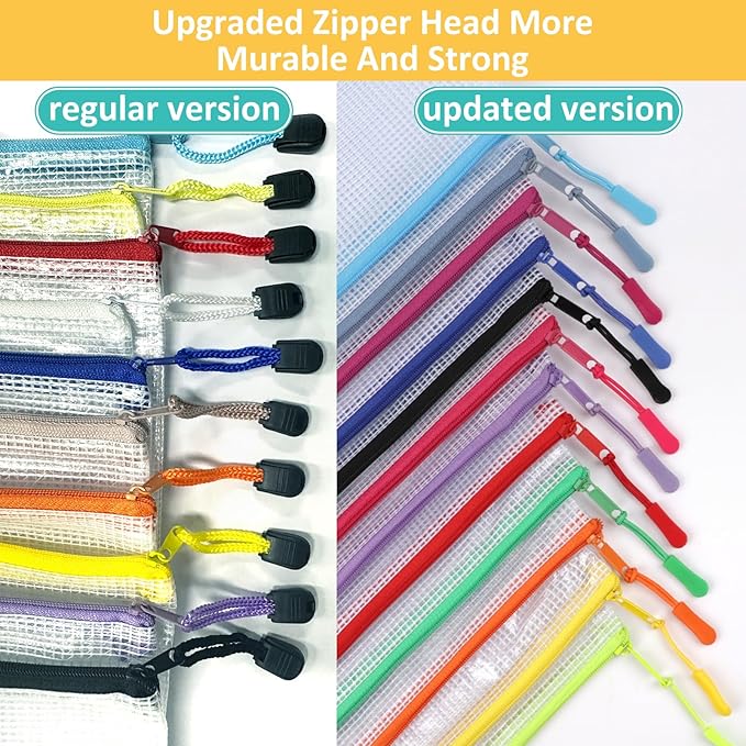 12 Mesh Zipper Pouch Bags - Image 4