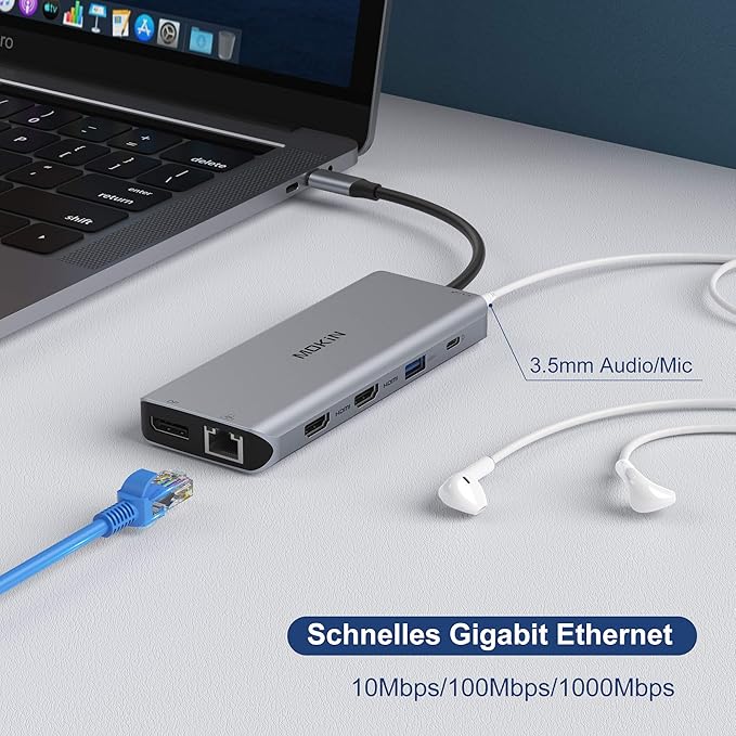 USB C Docking Station Dual Monitors 13 in 1 Triple Display USB C Hub - Image 7
