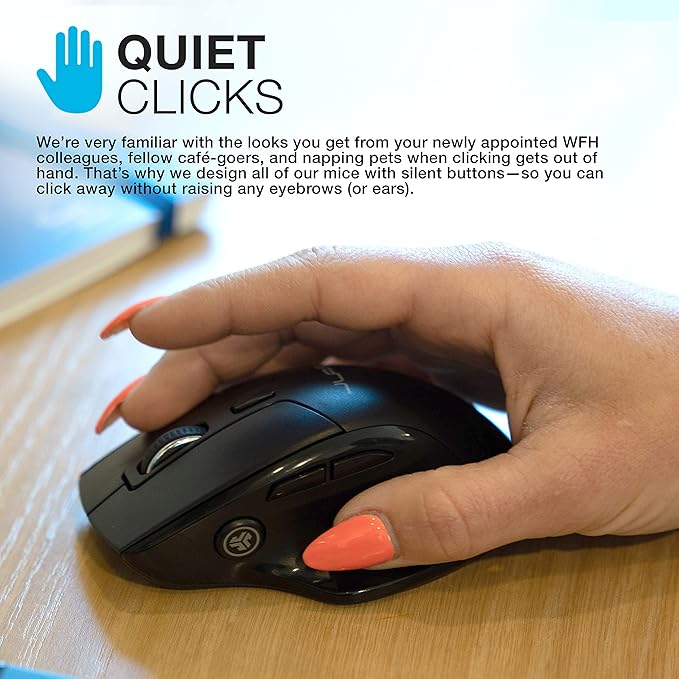 JLab JBuds Wireless Mouse, Connect Via Bluetooth or USB Wireless Dongle - Image 6