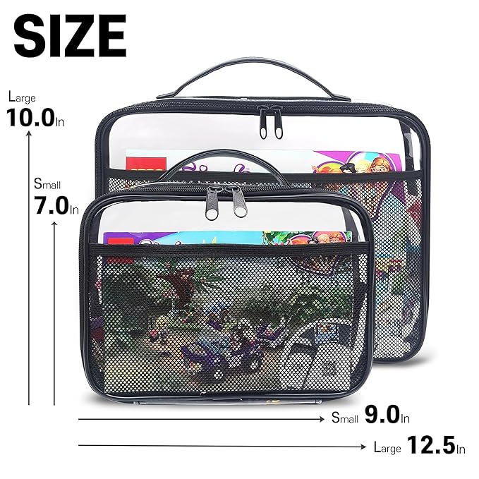 holay 4 Packs PVC Zippered Blocks Set, Board game Storage Organizer Case - Image 3