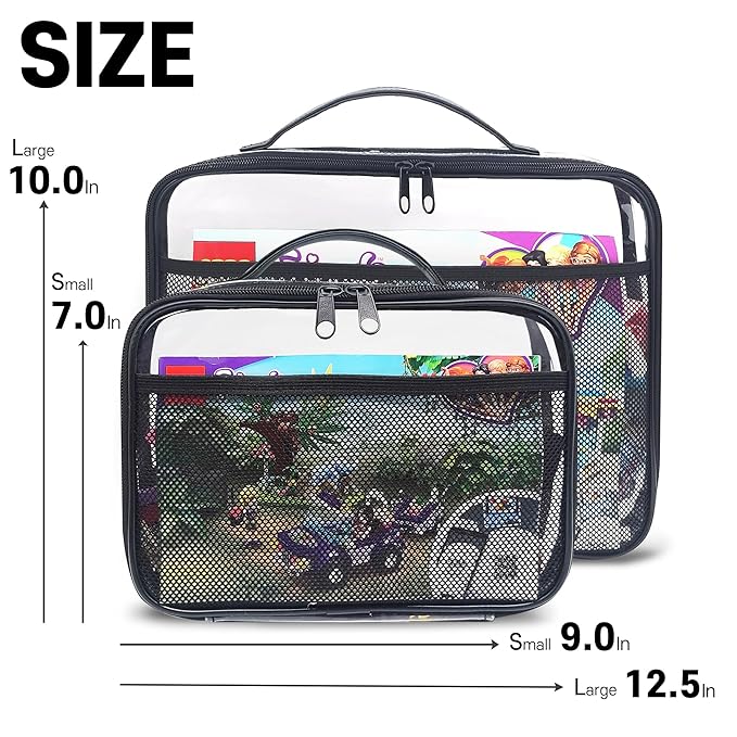 holay 4 Packs PVC Zippered Blocks Set, Board game Storage Organizer Case - Image 3
