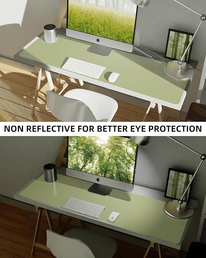 AFIING Leather Desk Pad Protector, Mouse Pad, Office Desk Mat, Non-Slip PU - Image 6