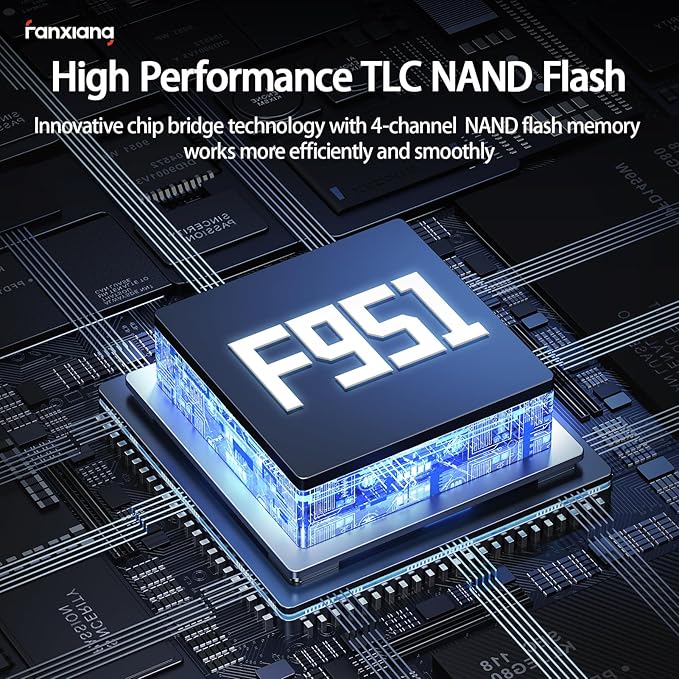 512GB Fast External SSD Flash Drive Up to 2000MB/s USB3.2 Gen2, 2-in-1 Dual USB - Image 4