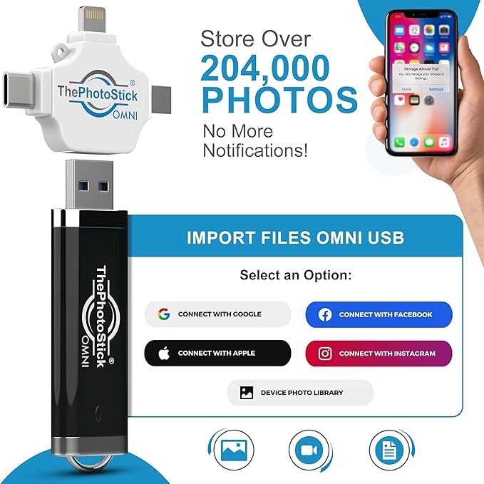 ThePhotoStick® Omni 128GB USB Flash Drive & Memory Stick – Photo & Video Backup - Image 7