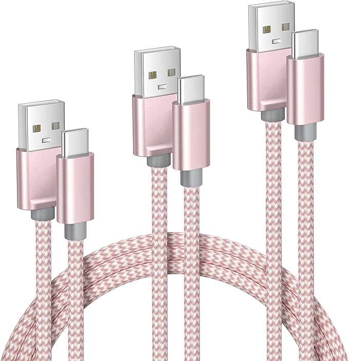 Elebase USB Type C Charging Cable 1.5/3.3/6.6FT 3 Pack, USBC Car Charger Cord by Elebase
