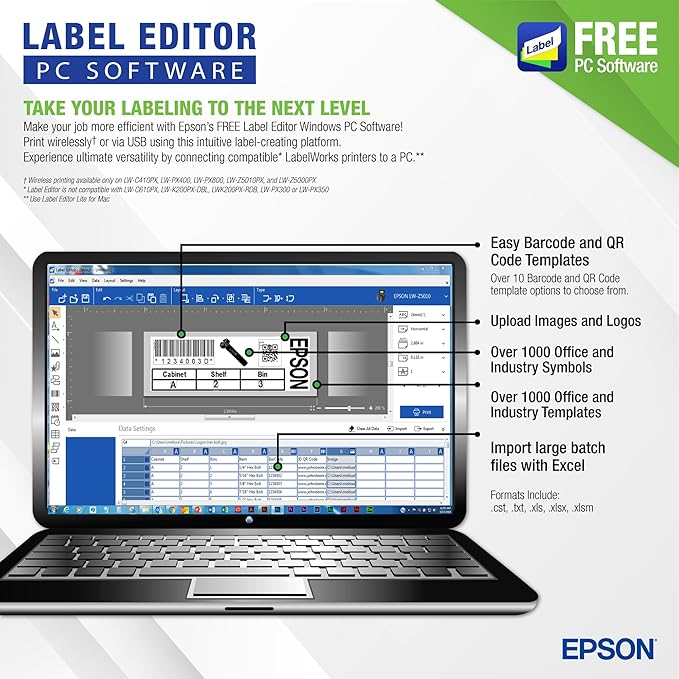 LABELWORKS Epson LW-PX800 Industrial Wireless Label Maker - Image 3
