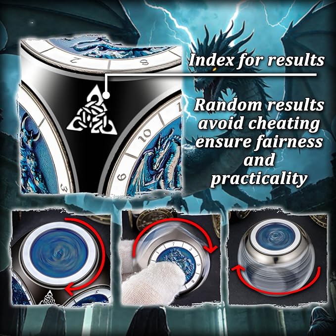 7 in 1 D6 Spinner DND Dice Set D&D, Metal Cube D and D Dice - Image 4