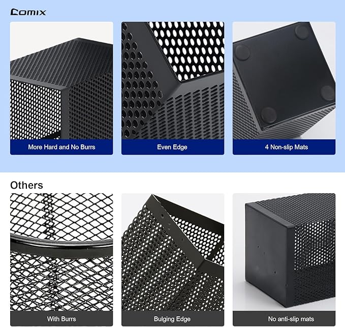 Comix Mesh Pen Holder Desk, Wire Pencil Holder - Image 5
