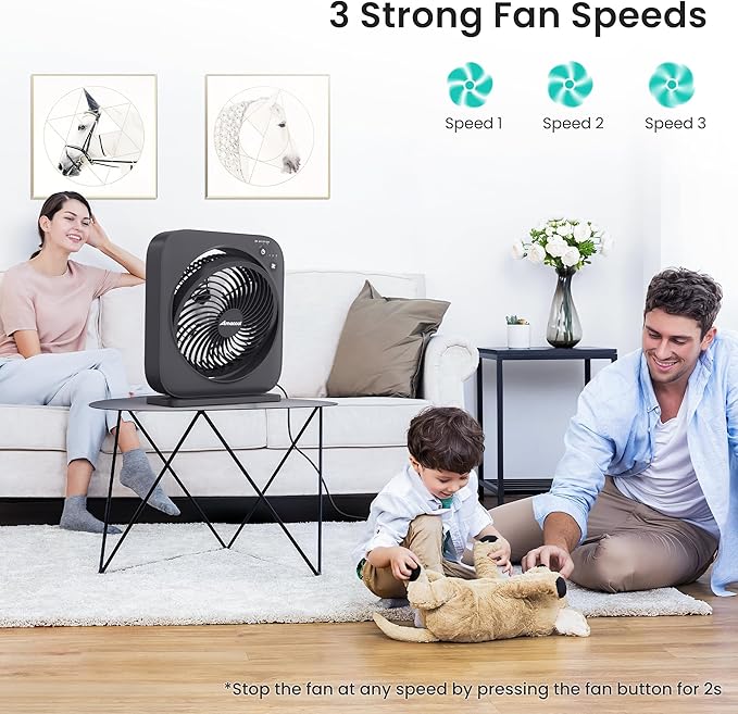 AMACOOL Table Fan, 12 inch Box Fan - Image 2