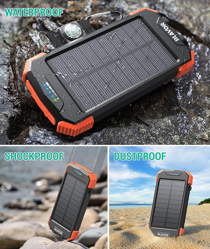 BLAVOR Solar Charger Power Bank 10, Portable Wireless Charger, 20W Fast - Image 6