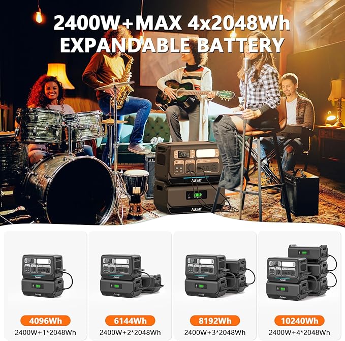 ALLWEI 2400W Portable Power Station and B200 PRO Expansion Battery, 4096Wh - Image 6