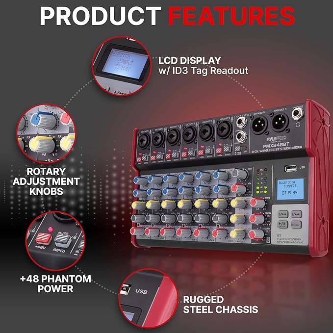 Pyle Professional Wireless DJ Audio Mixer - Image 6