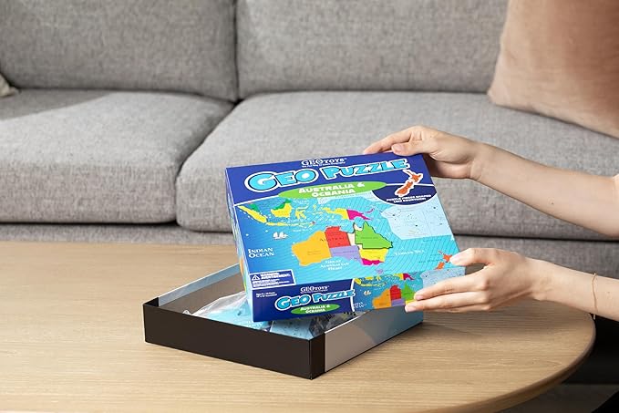 GeoToys GeoPuzzle, Australia & Oceania Shaped Jigsaw Puzzles, Geography Game - Image 6