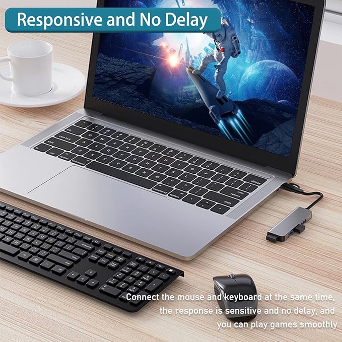 USB Hub 3.0 with 4 Ports, VIENON Aluminum USB C to USB 3.0 Hub USB Splitter - Image 5