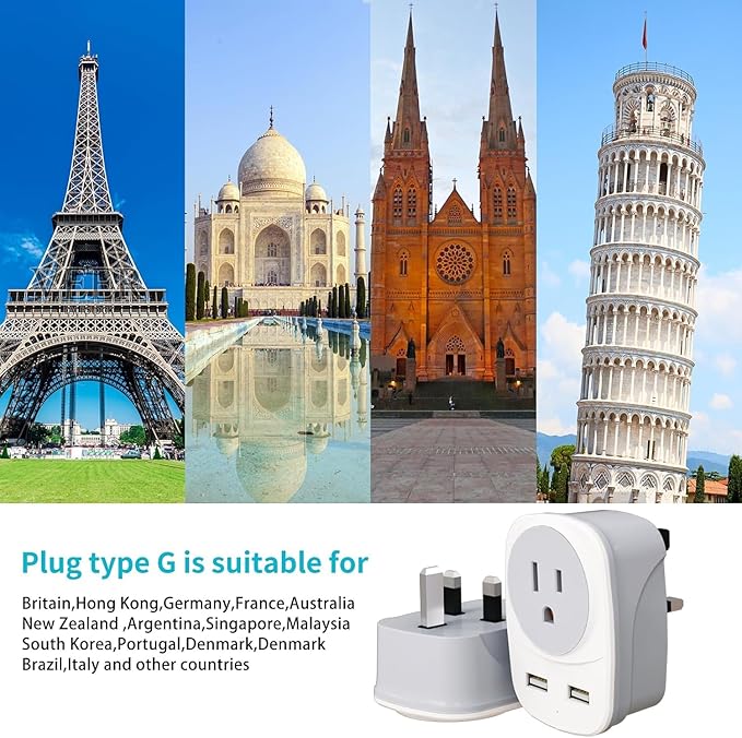 2 Pack Italy Travel Power Adapter, Italy Travel Plug Adapter - Image 3