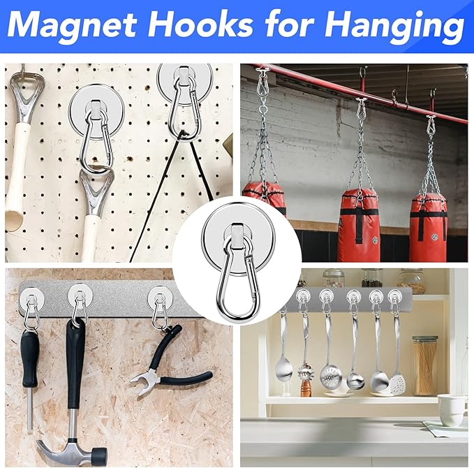 LOVIMAG Magnetic Hooks Heavy Duty, 110LBS Strong Magnetic Hooks Neodymium - Image 6