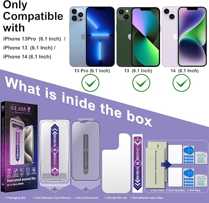 2 Pack Matte Screen Protector for iPhone 16e/iPhone 14/iPhone 13 Pro/iPhone 13 - Image 7