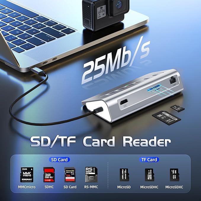 USB C Hub Ethernet, 10-in-1 USB Docking Station 10Gbps - Image 8