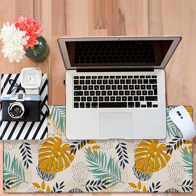 Large Mouse Pad Palm Leaves Gaming Desk Pad Computer Keyboard Non-Slip - Image 6