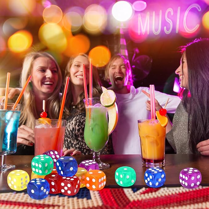 18 Pcs Casino Theme Party Dice Large Opaque Jumbo Acrylic D6 Dice - Image 4