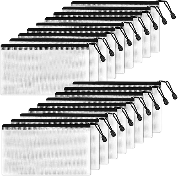 SUNEE Plastic Pencil Pouch 4.6x9.2 in, Small Storage Bags, Plastic Zip File Bags by SUNEE