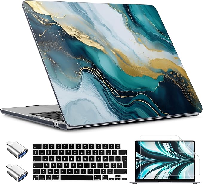 TWOLSKOO Compatible with M4 MacBook Air 13.6 inch Case 2025-2022 Release M4 by TWOLSKOO